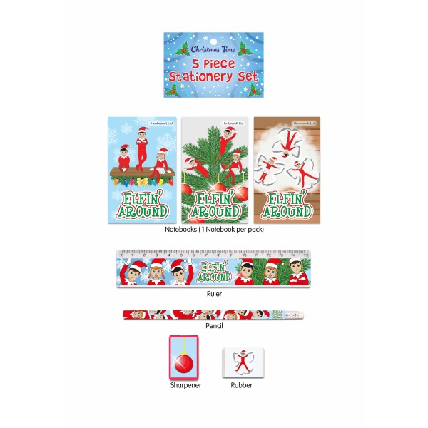 Christmas Elfin Around Stationery Set 5PC