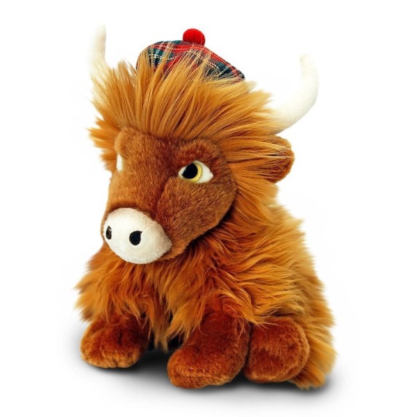 Keel Toys Highland cow with Scottish Tartan 25cm Soft Toy