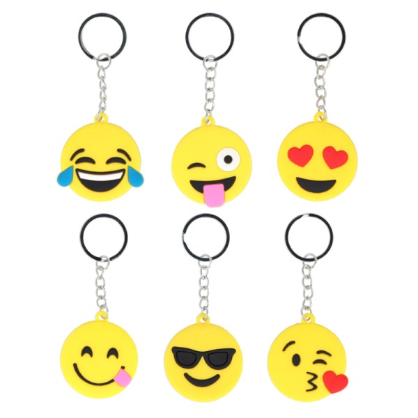 Yellow Smiley Face rubber Keyring