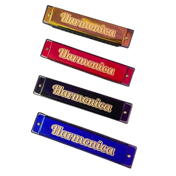 Coloured Metal Harmonica retro toy