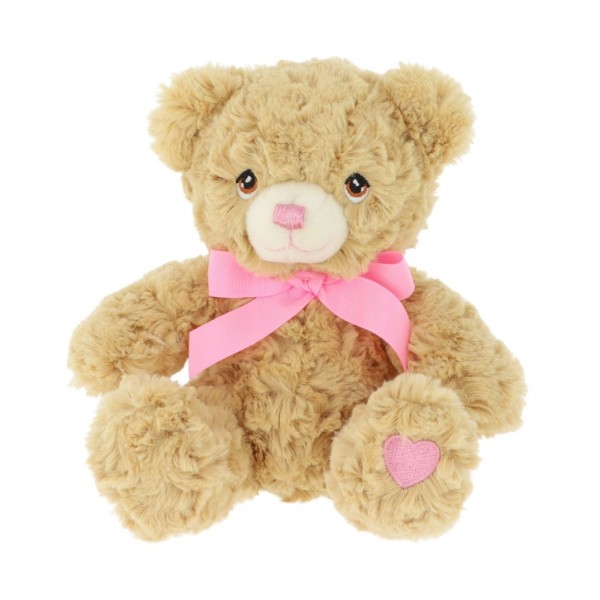 Keeleco Bramble Teddy Bear with Pink Heart and Ribbon 25cm Soft Toy