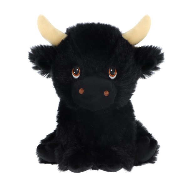 Keeleco Black Shaggy Highland Cow 18 cm Soft Toy