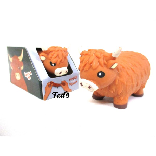 Stretchy Highland Cow sensory squeezy toy