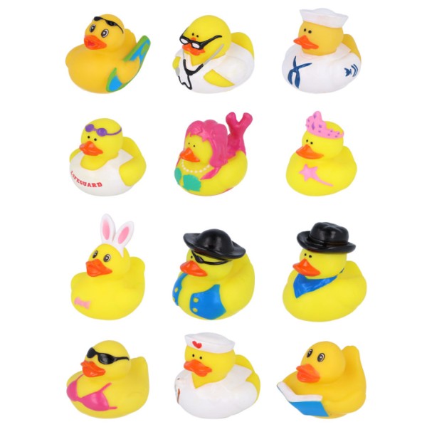 Iconic Yellow Duck but in dress up costumes