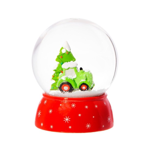 Large Green Tractor Snow Globe Ornament