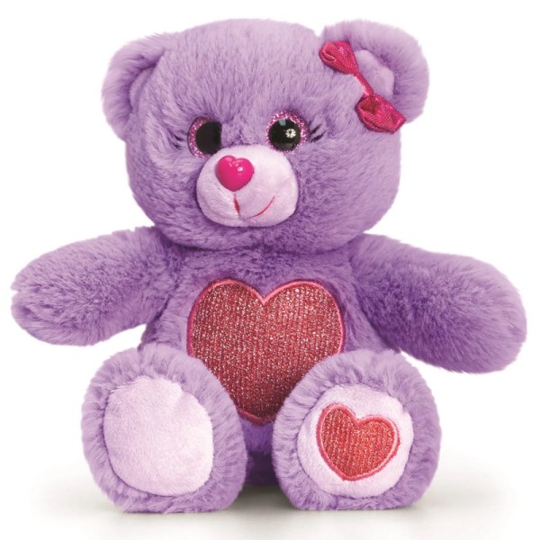 Keel Toys Purple Glitter Gem Bear 25 cm Soft Toy