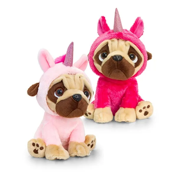 Keel Toys Pugsley Pug in Unicorn Onesie 14 cm Soft Toy