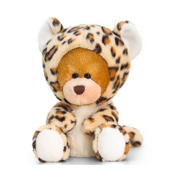 Keel Toys Pippins Pipp the Bear wearing Leopard Onesie 14 cm Soft Toy