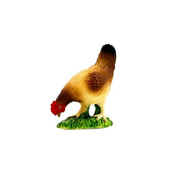 Mojo Hen Chicken Eating Figurine