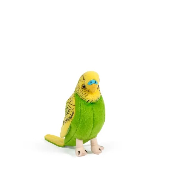 Living Nature Yellow Budgerigar with sound 11 cm Soft Toy