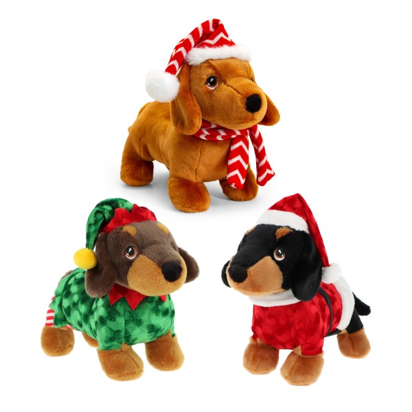 Keeleco Dachshund Christmas outfit 25 cm Soft Toy