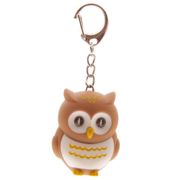 LED Brown Owl Keyring with Sound