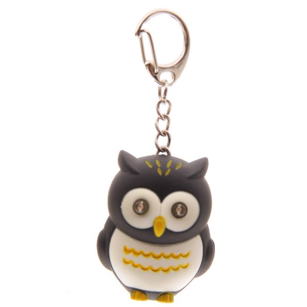 LED Black Owl Keyring with Sound