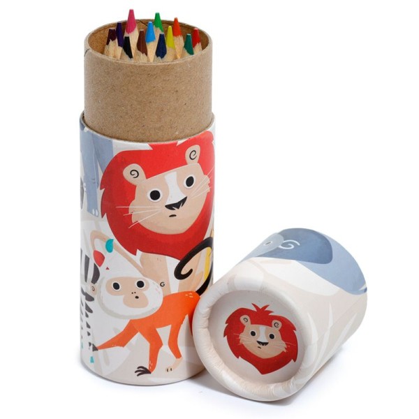 Safari/ Wild Animal set of 12 mini pencils in tube