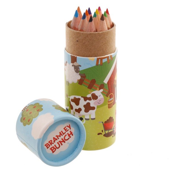 Farmyard Animal set of 12 mini pencils in tube
